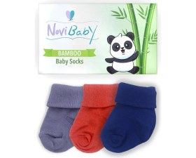 Resim Novibaby 3'lü Bambu Yenidoğan Bebek Çorabı I Winter Mix I 0-6 Ay 