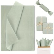 Resim 60 yaprak 50cm x 35cm yeşil metal doku kağıdı, hediye çantaları el işi paketleme için gevşek nane yeşili doku kağıdı, doğum günü bebek duşu düğün için inci parıltılı kağıt 