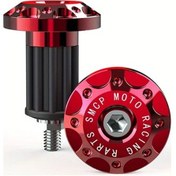 Resim Cloudstore Kırmızı Cnc Metal Motosiklet Gidon Tutacakları Seti 2 Parça 