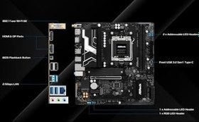 Resim ASRock B850M-X WiFi R2.0 Micro ATX Anakart, AMD AM5 Ryzen 9000, 8000 ve 7000, DDR5, 2x M2 SSD, HDMI, DP, Type-C, WiFi 6E 