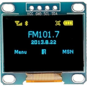 Resim 128x64 OLED Ekran LCD 0.96 I2C Arduino Raspberry PI Sarı Mavi 0,9 
