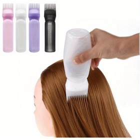 Resim 1 Adet Profesyonel Saç Yağı Uygulama Şişesi Ergonomik Tarak ile - Salon & Berber Aracı, Eşit Dağıtım için, Kuru Saç Bakımı, Saç Boyası Uygulaması, Stil ve Hasar Önleme (4 Renk: Beyaz, Siyah, Mor, Pembe) 
