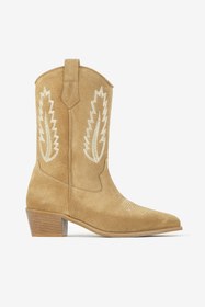 Resim Augie Leauphant Bej Geleneksel Sivri Burun Kovboy Çizmesi 