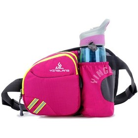 Resim Qingmipy Pembe Spor Bel Çantası, Koşu-tırmanma-yürüyüş İçin Nylon Materyal, Su Bardak Cebi Ve Geniş Depolama Alanı, Ağırlığı Hafif, Erkek Ve Kadınlar İçin Uygun Kırmızı 