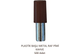 Resim Plastik Metal Başlı Raf Pimi Kahve 500 adet 