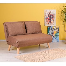 Resim Folde 120 İkili Yataklı Katlanır Koltuk Keten Açık Kahve Açık Kahverengi 