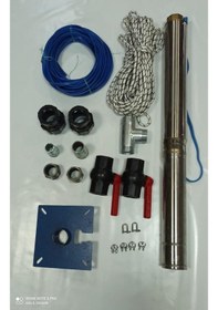 Resim 4sd4/10 1 Hp Alarko Trifaze 25 Mt Yassı Kablolu 50 Mt Halatlı Çift Vanalı Akıtma Başlıklı Takım Dalgıç Pompa 