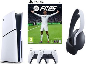 Resim Playstation 5 slim + 2.kol dualsense + ps5 Pulse 3D Kulaklık + Ps5 FC25 ( İthalatçı Garantili ) 