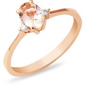 Resim zer diamond 0,51 Ct Morganit & 0,06 Ct Pırlantalı Yüzük 