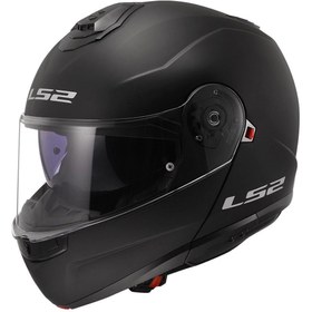 Resim LS2 Strobe 2 Mat Siyah Çene Açılır Motosiklet Kaskı 