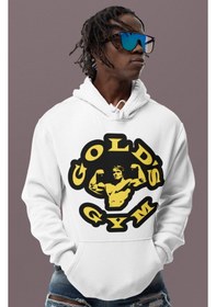 Resim Sevbano Gold's Gym Arnold Tasarım Baskılı Unisex Oversize Bodybuilding Fi beyaz 