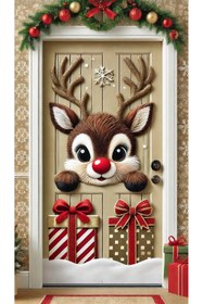 Resim PROMISEBACKDROP2 190x75cm Lastikli kapı süsü, Kumaş kapı giydirme, Christmas decor, Yılbaşı, Okul etkinlik kapı süsü 