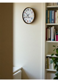 Resim 36 Cm Kahverengi Çocuk Odası Duvar Saati Çok Renkli 