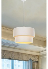 Resim Krem Pasta Avize Kumaş İki Katlı Modern Sarkıt Pav34 Krem 