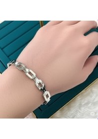 Resim Çelik Silver Bileklik Modern Geometrik Bağlantılı Çok Renkli 