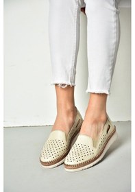 Resim Fox Shoes P555501103 Bej Hakiki Deri Kadın Ayakkabı Bej 