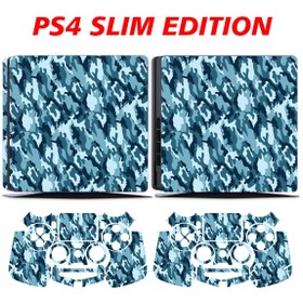 Resim KT Decor Mavi Kamuflaj Playstation 4 Full Sticker Kaplama Seti 