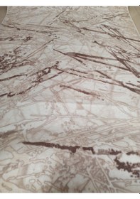 Resim Aslan Home Krem Mermer Desen Yıkanabilir Kaymaz Taban Dört Mevsimlik Salon Banyo Balkon Genç Odası Kesme Yolluk Kahverengi 