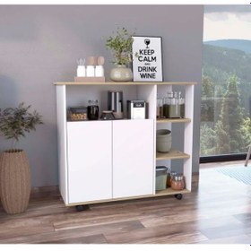 Resim ŞAFAK MUTFAK ADASI - BEYAZ-120 CM Atlantik Çam - Beyaz 