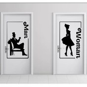 Resim STİCKERCI BEY Tuvalet-wc Kapı Cinsiyet Ayırıcı Sticker Yapışkan Man-women Kadın-erkek Folyo Etiket Arma Kaplama 