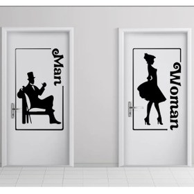Resim STİCKERCI BEY Tuvalet-wc Kapı Cinsiyet Ayırıcı Sticker Yapışkan Man-women Kadın-erkek Folyo Etiket Arma Kaplama 