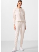 Resim Ekru Kapüşonlu Oversize Kadın Eşofman Takım - 95336 Ekru 