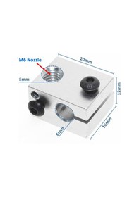 Resim V6 3d Yazıcı Alüminyum Extruder Isıtıcı Blok 1.75 / 3.0mm Filament Uyumlu 