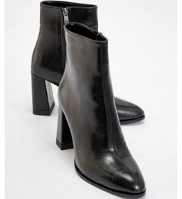 Resim Luvishoes Jewel Siyah Cilt Kadın Topuklu Bot Sıyah Cılt 