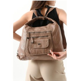 Resim 571 Collections Suni Deri Sırt Çantası Vizon Model: 571-13-13m Vizon 