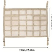 Resim Gateesat 1 Adet Bej Araç Tavan Filesi Bagaj Saklama Filesi 80x55 Cm 3 Cep 