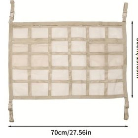 Resim Gateesat 1 Adet Bej Araç Tavan Filesi Bagaj Saklama Filesi 80x55 Cm 3 Cep 