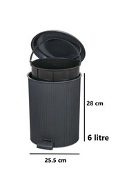 Resim Omnipazar Elf-n522 Nostalji 4'lü Çöp Kovalı Wc Fırçalı Banyo Seti Antrasit 116 Antrasit 