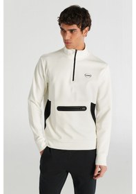 Resim Hummel Loton Yarım Fermuarlı Sweatshırt 922255-9003 Beyaz 