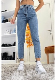 Resim Viking S Line Mom Karyıkama Mom Süper Yüksek Bel Mom Jeans 