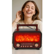 Resim Digi Monster Epe Şömine Görünümlü Hoparlör | FP-2393-S | Solar Şarj | Bluetooth | Usb/tf | Aux | Fm/am/sw | 7W | 