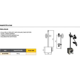 Resim Fett 80 kg Asimeto Manyetik Ayak AS-601020 