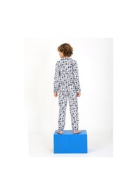 Resim Vitmo Erkek Çocuk Uzun Kollu Pamuklu Düğmeli Pijama Takımı Arma Uzun Gri 