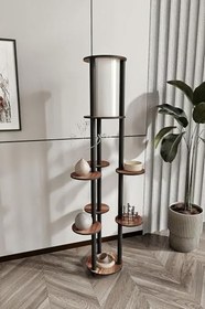 Resim Volante Raflı Lambader (Ceviz) 