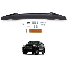 Resim Ford Ranger Ön Kaput Koruyucu Rüzgarlık Deflektör Akrilik ABS 4mm Parlak Siyah 2007-2009 