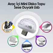 Resim MeyZone Sese Duyarlı Araç Içi Sese Duyarlı Led Usb Lamba Disko Işıkları Disco Topu 