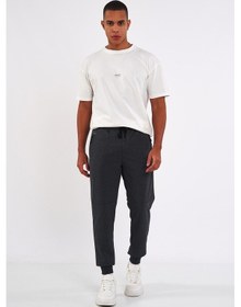 Resim Comeor Erkek Antrasit Slim Fit Jogger Cep Nakış Fermuar Detaylı Eşofman Altı 