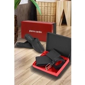 Resim Pierre Cardin %100 Hakiki Deri Erkek Armalı 289 Çeyiz Terliği Günlük Kullanım İçin Tasarlandı 