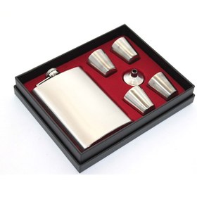 Resim Hediyelik Kutulu 9 Oz 4 Shot Bardaklı Içki Matara Seti 