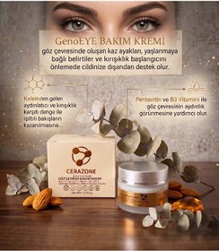 Resim Cerazone Skin & Healthcare Göz Çevresi Bakım Kremi 30 ml Kafein ve B3 Vitaminli Kaz Ayakları ve Kırışıklık Karşıtı Aydınlatıcı 