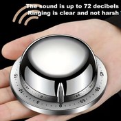 Resim Paslanmaz Çelik Mekanik Alarm Saati & Mutfak Zamanlayıcı - 75 Desibel Yüksek Sesli Zil, Analog Kadran, Manyetik Taban - Pil Gerektirmeyen Pişirme, Yemek Yapma ve Öğrenme İçin Aksesuar 