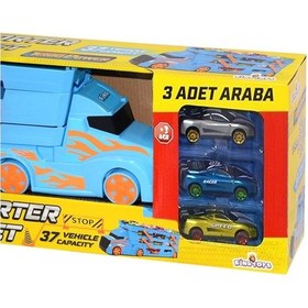 Resim 3 Katlı Sürat Pistli Tır 3 Arabalı Çocuklar Için Garaj Otopark Yarış Pisti Eğitici Oyun Se Diğer 