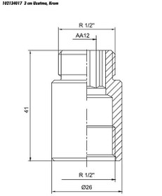 Resim ECA 1/2 3cm Uzatma Krom (Musluk Uzatma) 102134017 Pirinç 