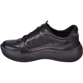 Resim Forelli Hakiki Deri Lastik Bağcıklı Kadın Spor Ayakkabı FOR-ASYA SİYAH 