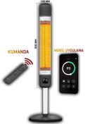 Resim Luxeva Kule Tipi Elektrikli Isıtıcı Smart-fr Black Akıllı Karbon Infrared Su Geçirmez Ip55 2500w 