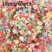 Resim 30 adet/60 adet Bloomify Yapay Çiçek Başlıkları Karışımı - Düğünler, Ev Aksesuarları, Noel, Sevgililer Günü için Çok Yönlü El Yapımı Çiçek Süsü - Pil Gerektirmez, Pastel ve Canlı Renklerde Silky Petaller, Anneler Günü, Mezuniyet ve Juneteenth Kutlamaları, Düğün Süsü için Mükemmel, Pastel Çiçek Dizisi | Dayanıklı Yapay Çiçekler, Çiçek Süsleri 